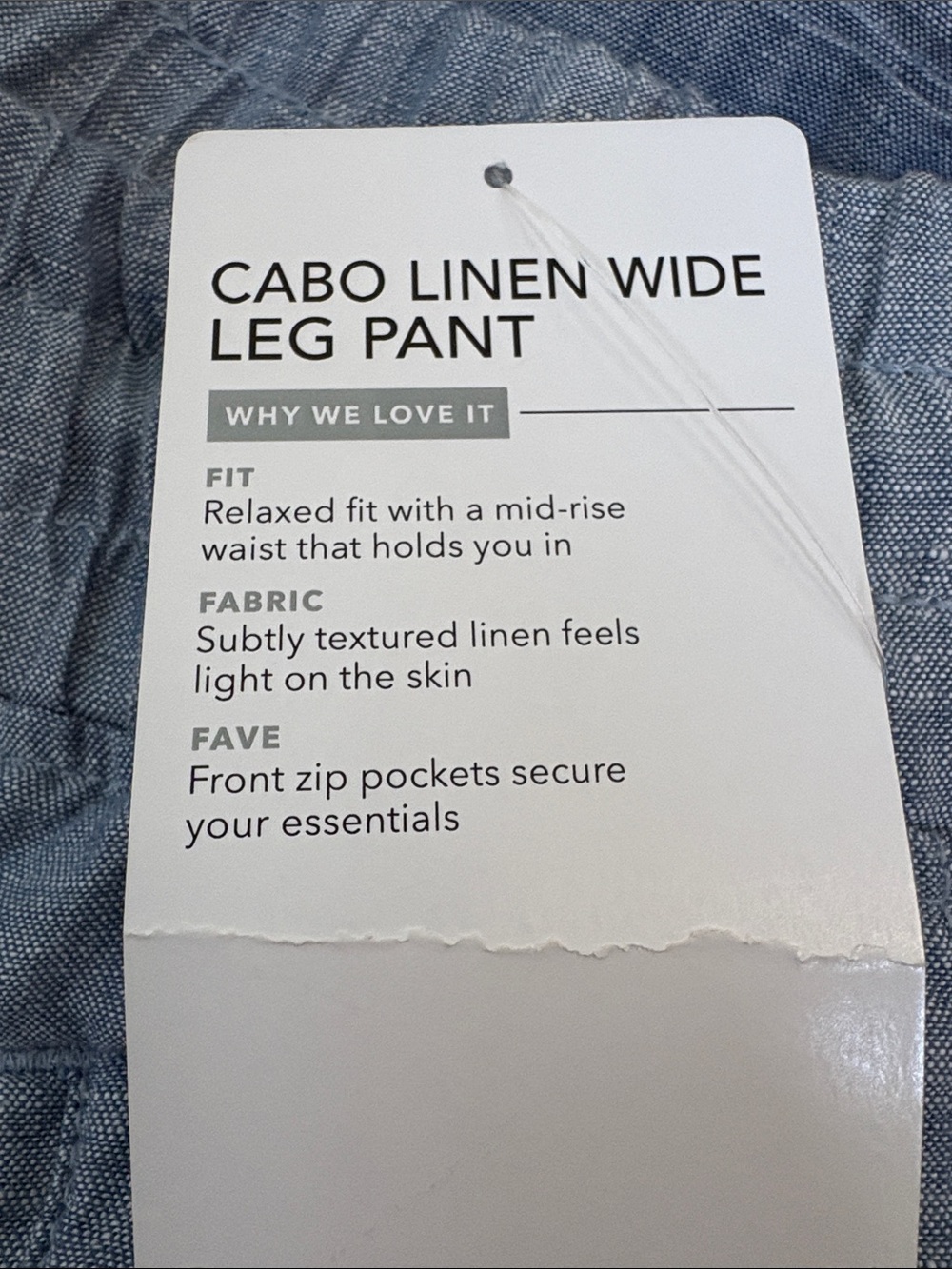 Athleta Light Blue Drawstring Linen-Blend Pants - Picture 2 of 7
